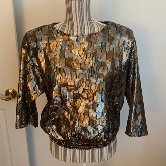 Jeri Marque Tops - Vintage metallic tri color top Jeri Marque size medium